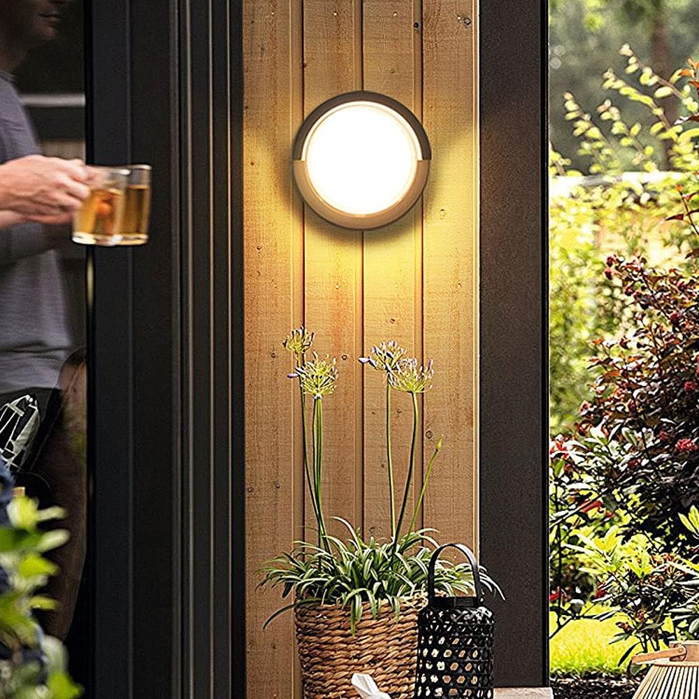 Wodoodporna lampa ścienna zewnętrzna, wpuszczana, do werandy, patio, ogrodu, balkonu (ciepłe światło 3000 K) - 4