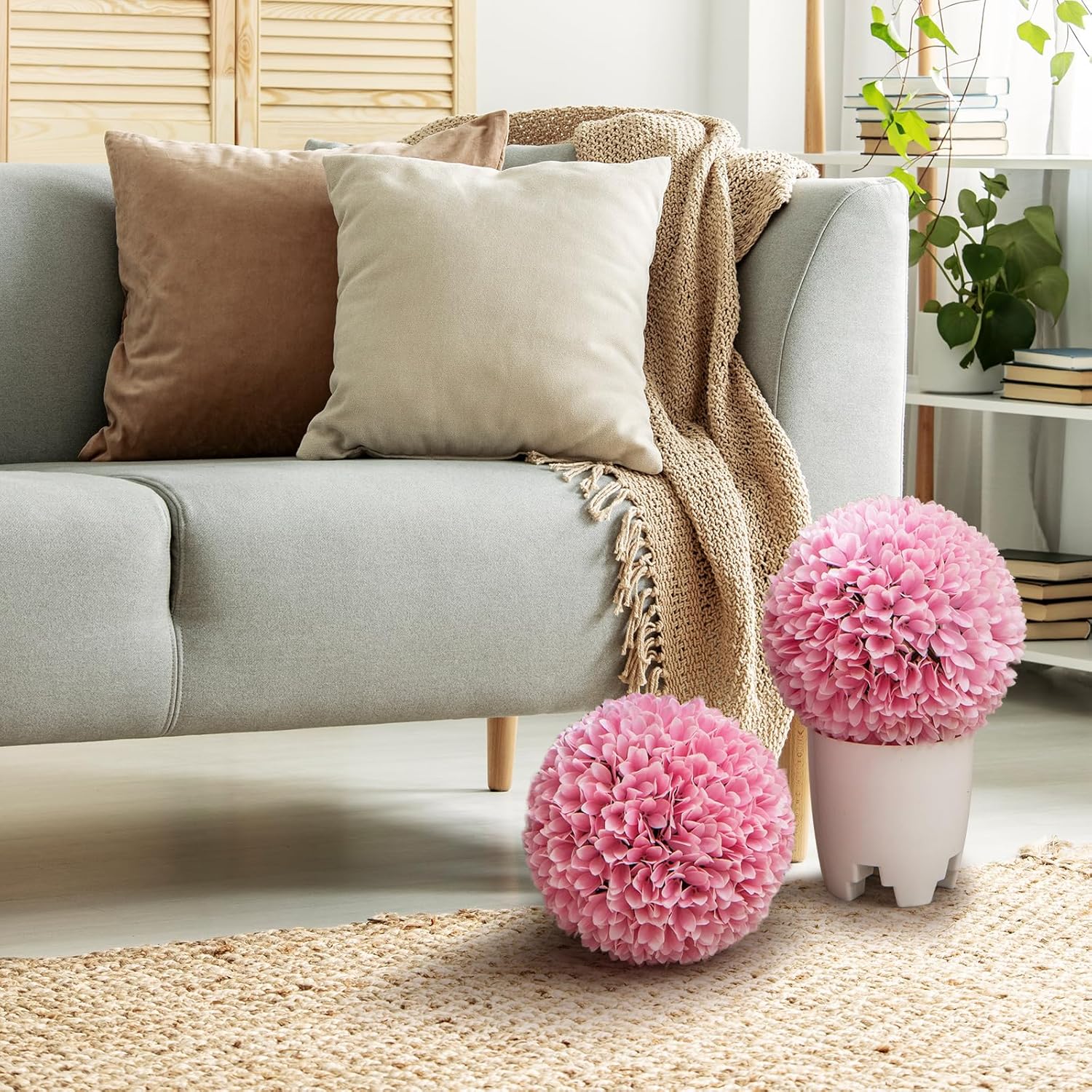 Piante Finte Da Esterno HOMCOM Set 2 Piante Artificiali Da 120 Cm A 3 Tronchi Con Vaso 15x12cm Albero Spirale - Foto 3