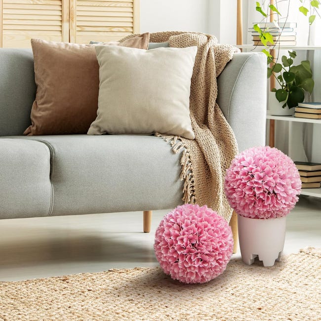 Piante Finte Da Esterno HOMCOM Set 2 Piante Artificiali Da 120 Cm A 3 Tronchi Con Vaso 15x12cm Albero Spirale - Foto 3