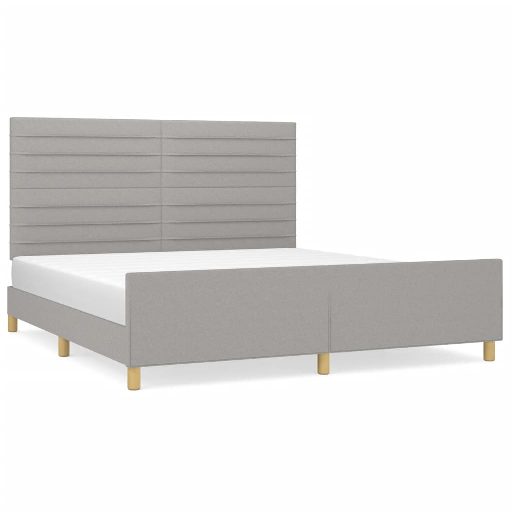 Cadre de lit sans matelas gris clair 180 x 200 cm en tissu - 2