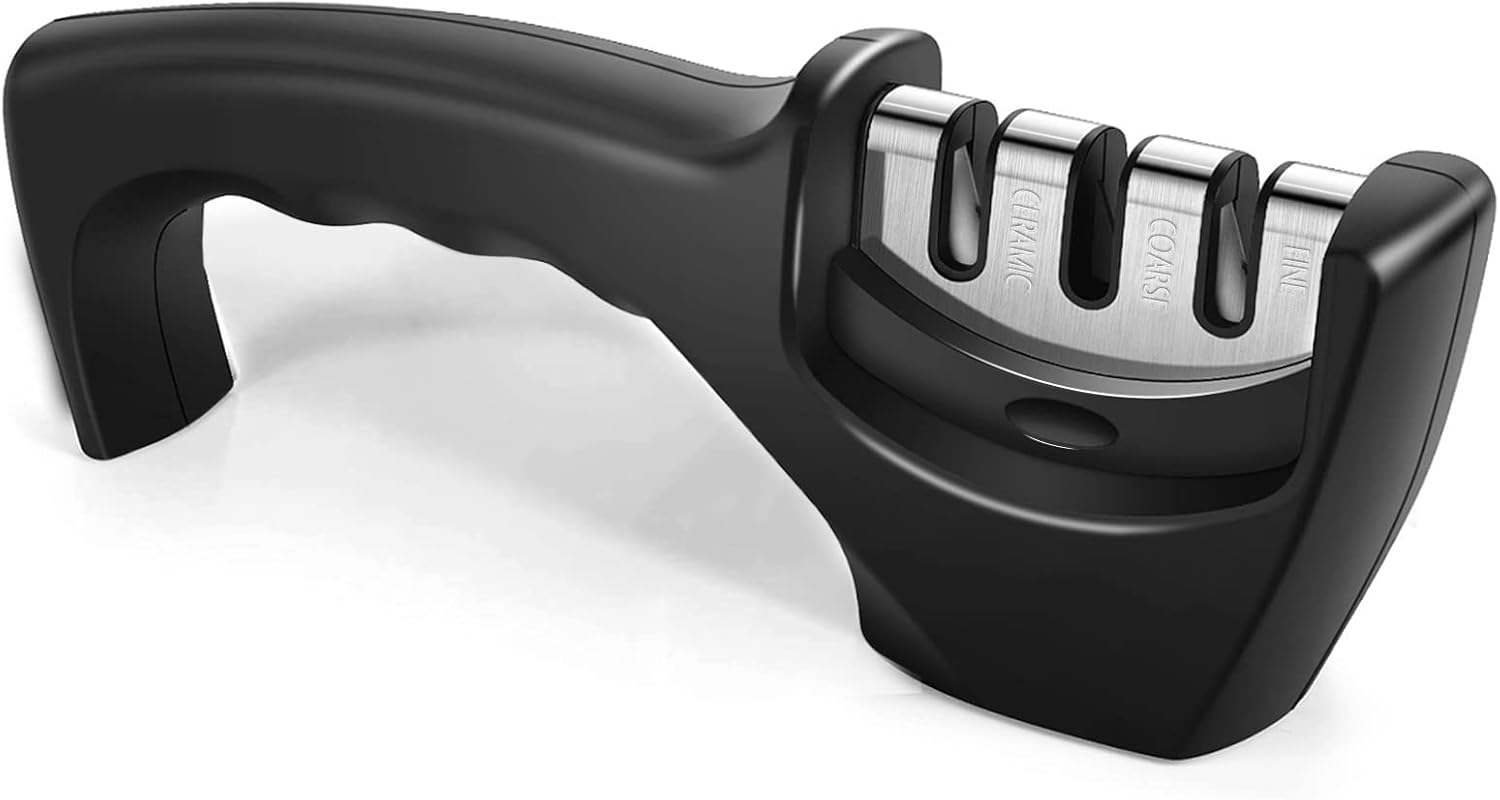 Ręczna ostrzałka do noży i ostrzy, 3 poziomy do polerowania, ostrzenia i naprawy noży kuchennych, akcesoria