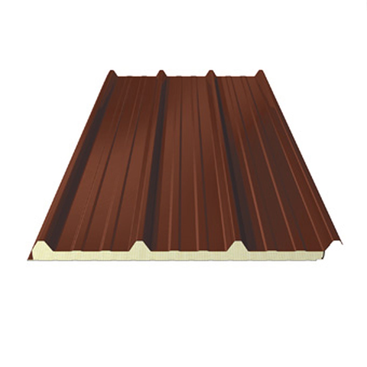 5 PLAQUES ACIER ROUGE ISOLEE 40MM 4.1X1.05M - 2