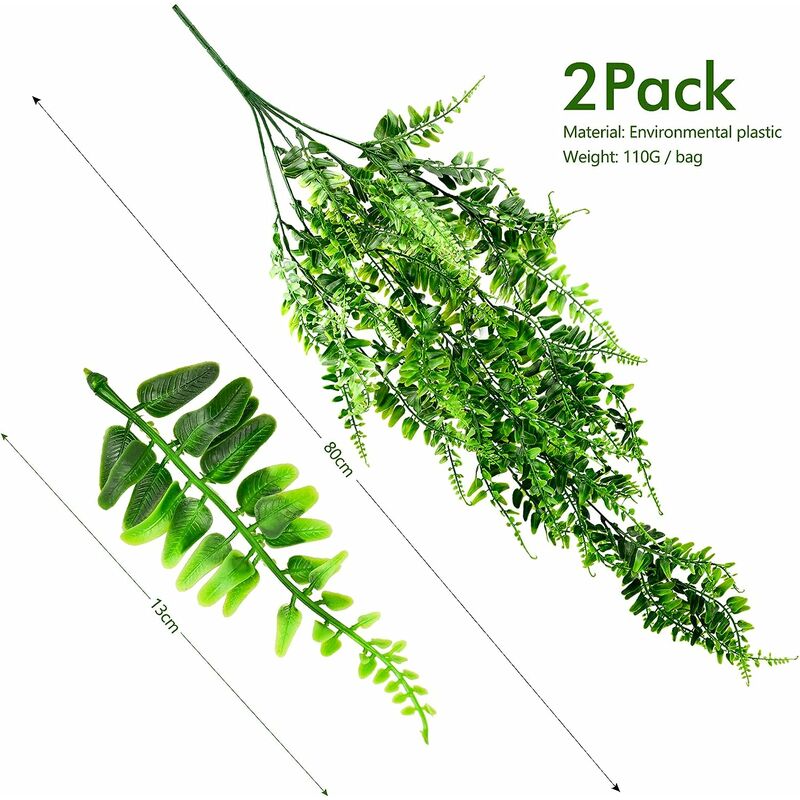 Lierre Artificielle Plantes Plante Tombante Fougère Artificielle Guirlande de Lierre Feuille Artificiel de Lierre pour Décoration Balcon Mur de Mariag - 2