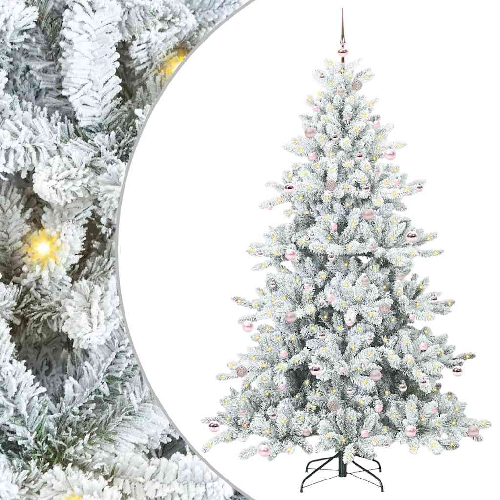 Sztuczna choinka z zawiasami z 300 diodami LED 240 cm PVC