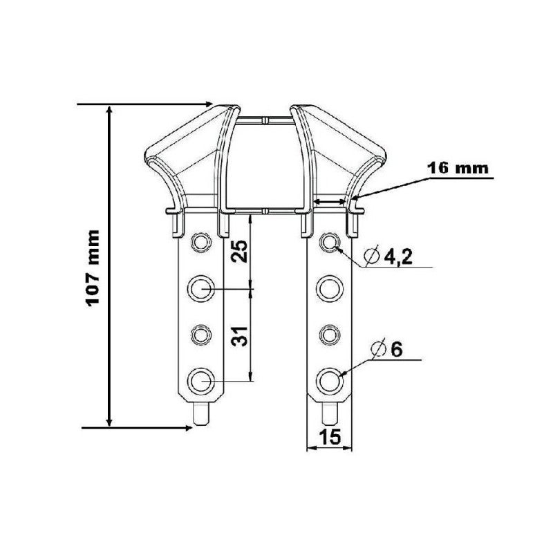 Tulipes volet traditionnel pour lames de 14 mm - 2