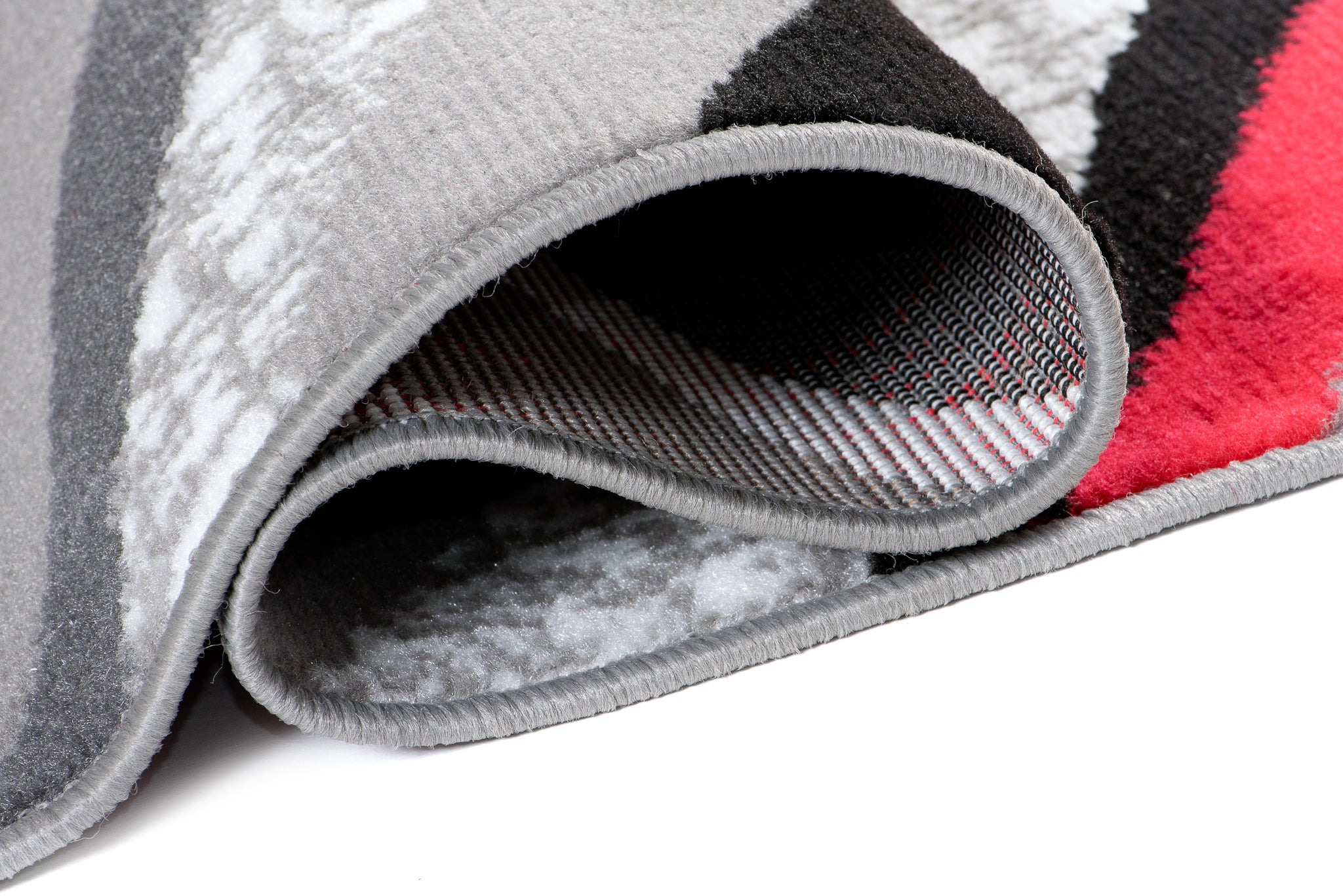 TAPISO Maya Tappeto Passatoia Corridoio Moderno Rosso Grigio Nero Graffi Sottile 100 x 450 cm - 3