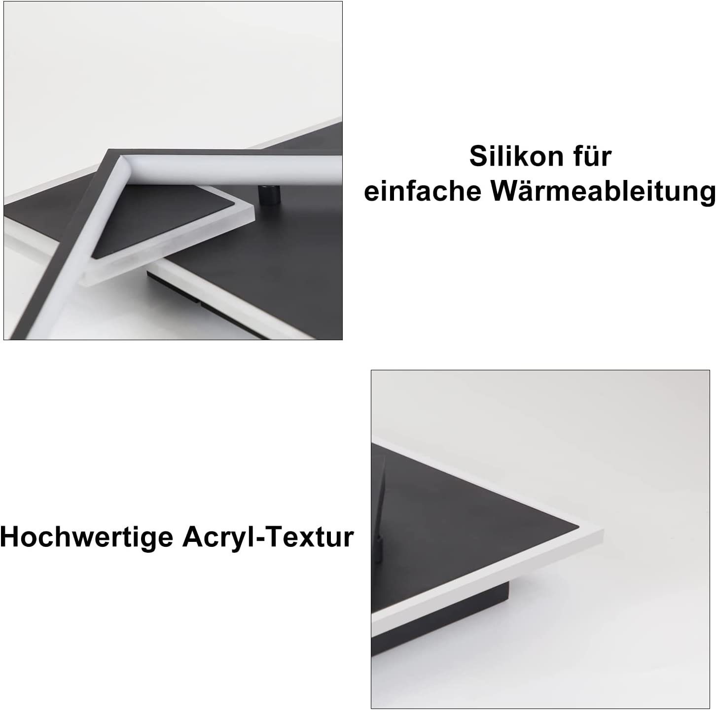 NETTLIFE Czarna lampa sufitowa LED ściemnialna 50W Nowoczesna lampa do salonu z pilotem Metal do jadalni, kuchni, sypialni - 9