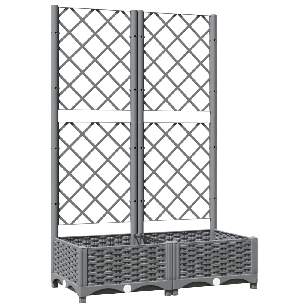 Maison Exclusive - Vaso/floreira jardim c/ treliça 80x40x121,5 cm PP cinza-claro - 2