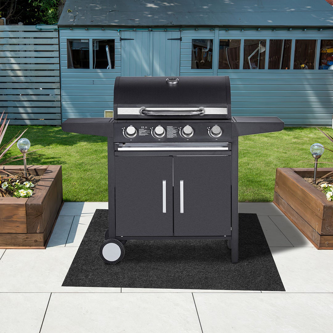 Mata pod grill 80x120 cm, ochrona podłoża zewnętrznego, odporna na olej, powierzchnia wodoodporna, do ogrodu i na taras