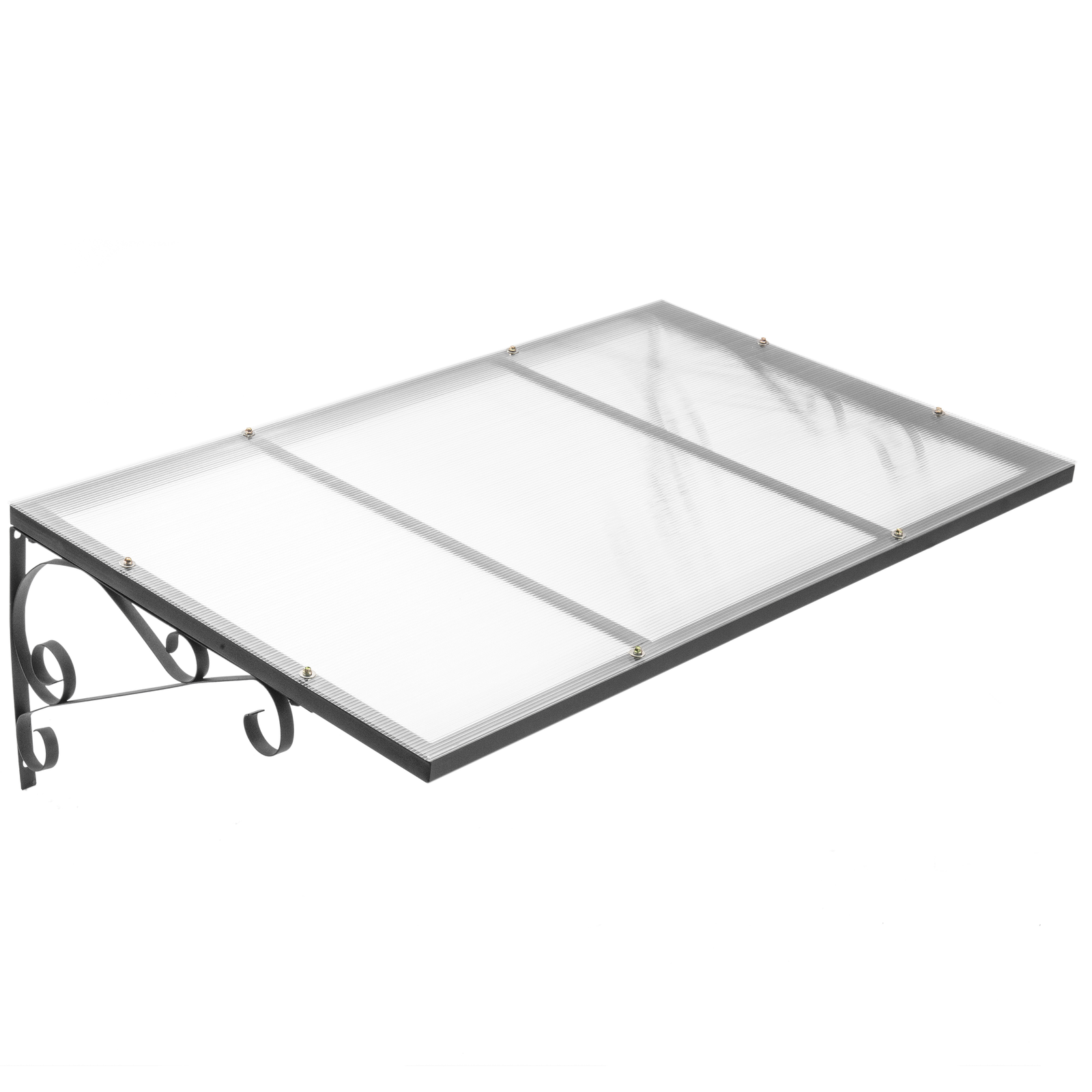 PrimeMatik - Auvent De Porte Et Fenêtres 120x90cm Marquise Solaire Abri Banne Entrée Protection Noir