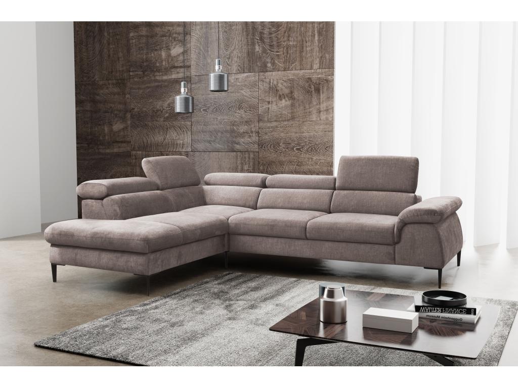 Divano letto angolare in Tessuto Tortora Angolo a sinistra