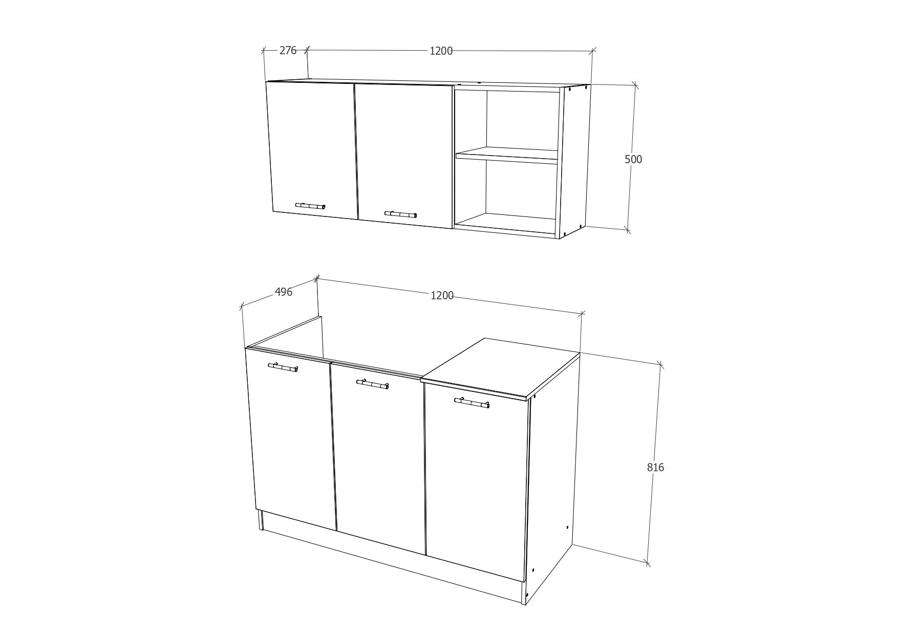 Set Cucina Ara haaus, Rovere Sonoma/Bianco, L 120 cm - 3