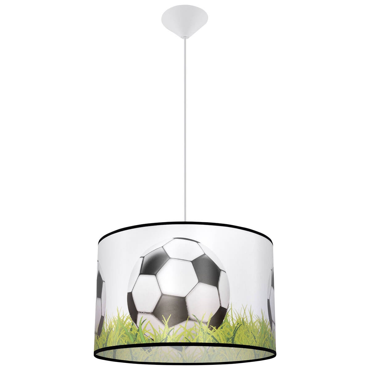 Lampa wisząca Football C biało-czarna-zielona 1xE27x15W dziecięca wym: 82 x 40 x 40 cm tworzywo sztuczne Sollux Lighting