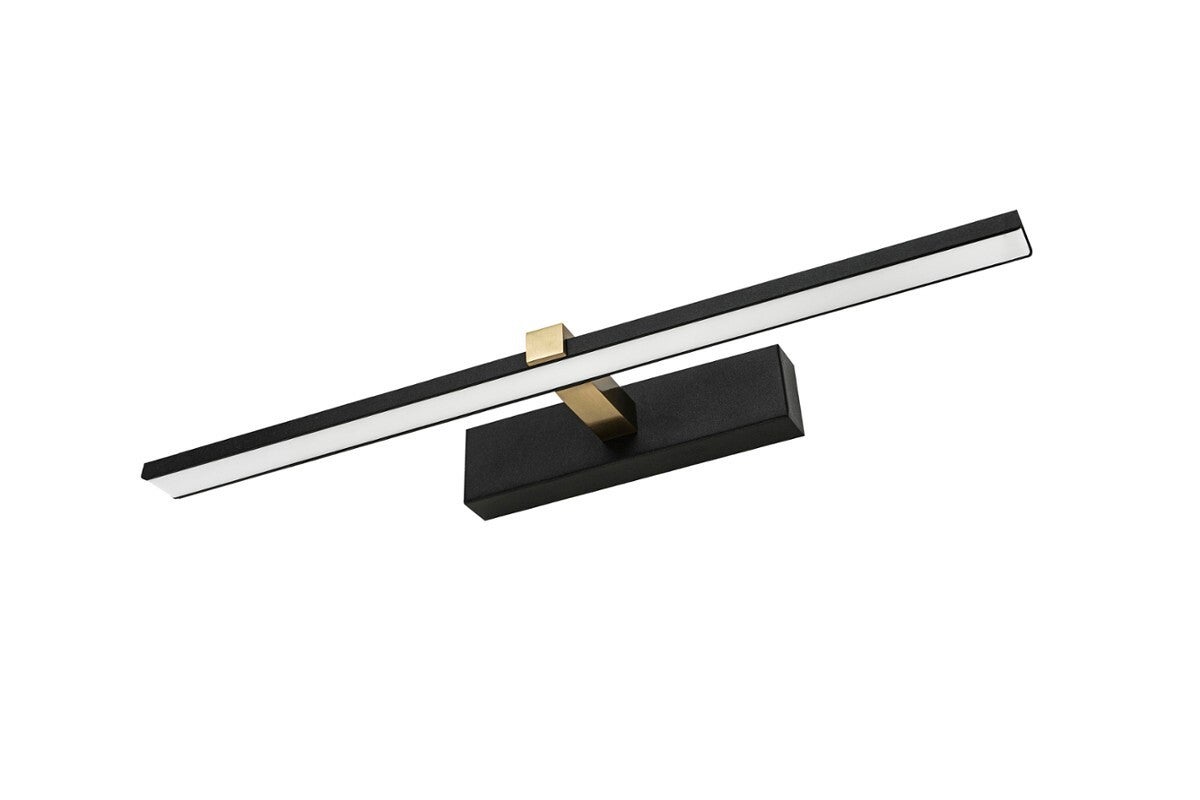 Kinkiet ścienny Venus czarno-złoty-biały LED 8W 4200K 580lm nad lustro wym: 5 x 40 x 13 cm metal IP44 IdeaLED