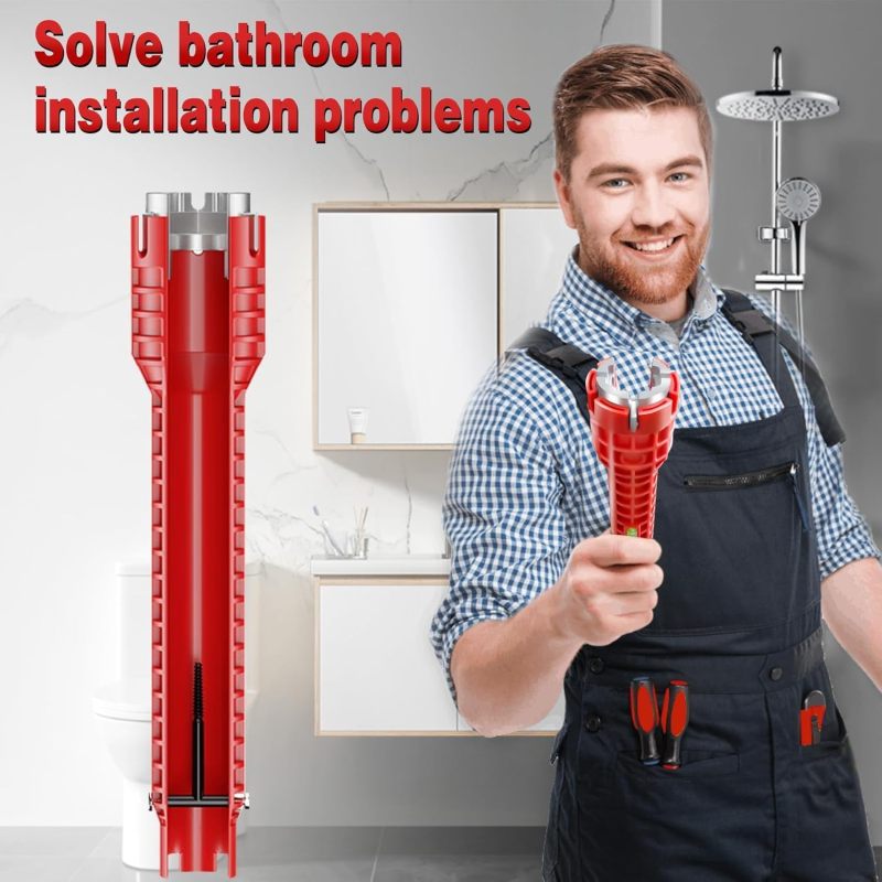 Clé de plomberie 14 en 1 multifonctionnelle pour robinets et évier - 7