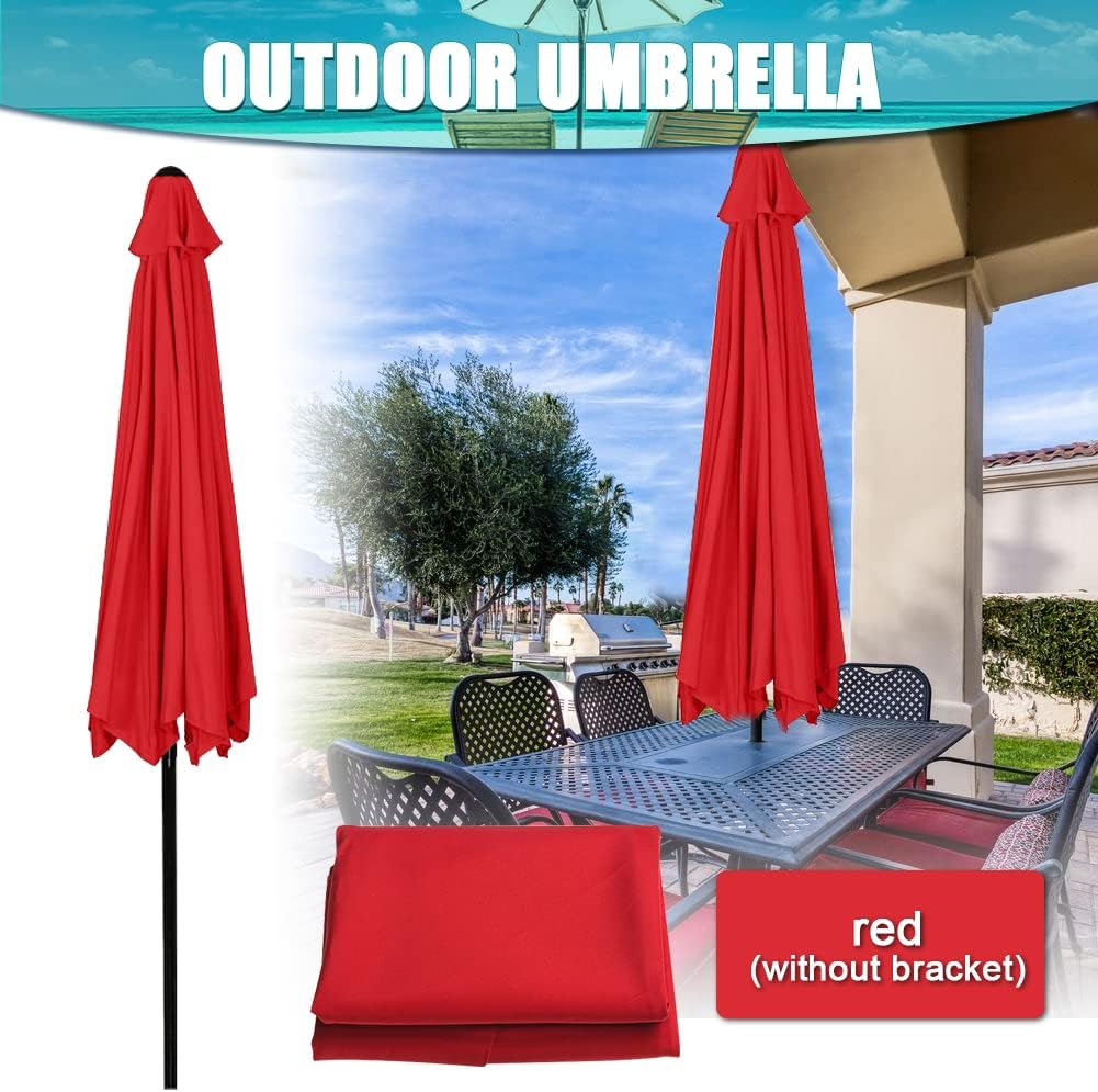 8-żebrowy daszek parasola ogrodowego, wymienny, tkanina poliestrowa (230 cm, czerwony)