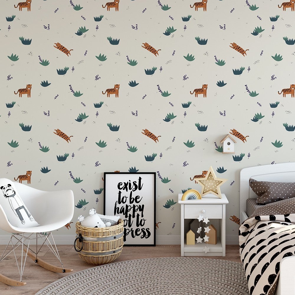 Papel pintado autoadhesivo con tintas eco, y libre de pvc, rollo de 129 x 260 cm roar