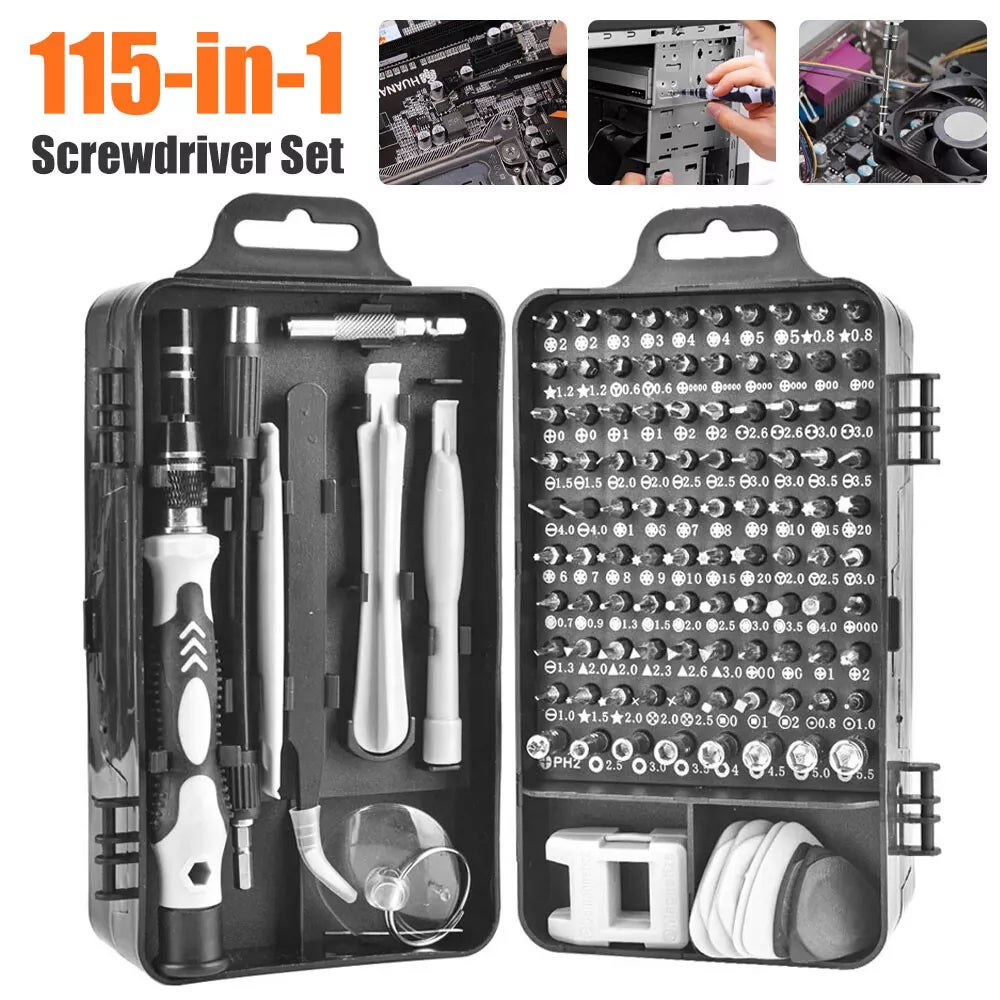 Kit Tournevis De Précision 115 En 1 - Outils Parfaits Pour Réparer Montres, Téléphones, Ordinateurs, PS5, Xbox Et Lunettes