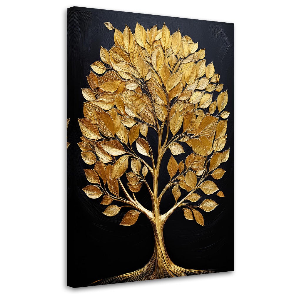 Obraz na płótnie, Złote Drzewo Miłości Glamour 40x60