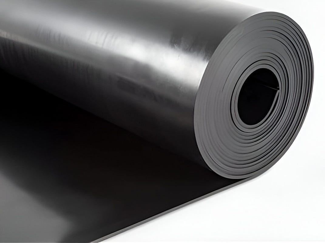Piso industrial de borracha em rolo