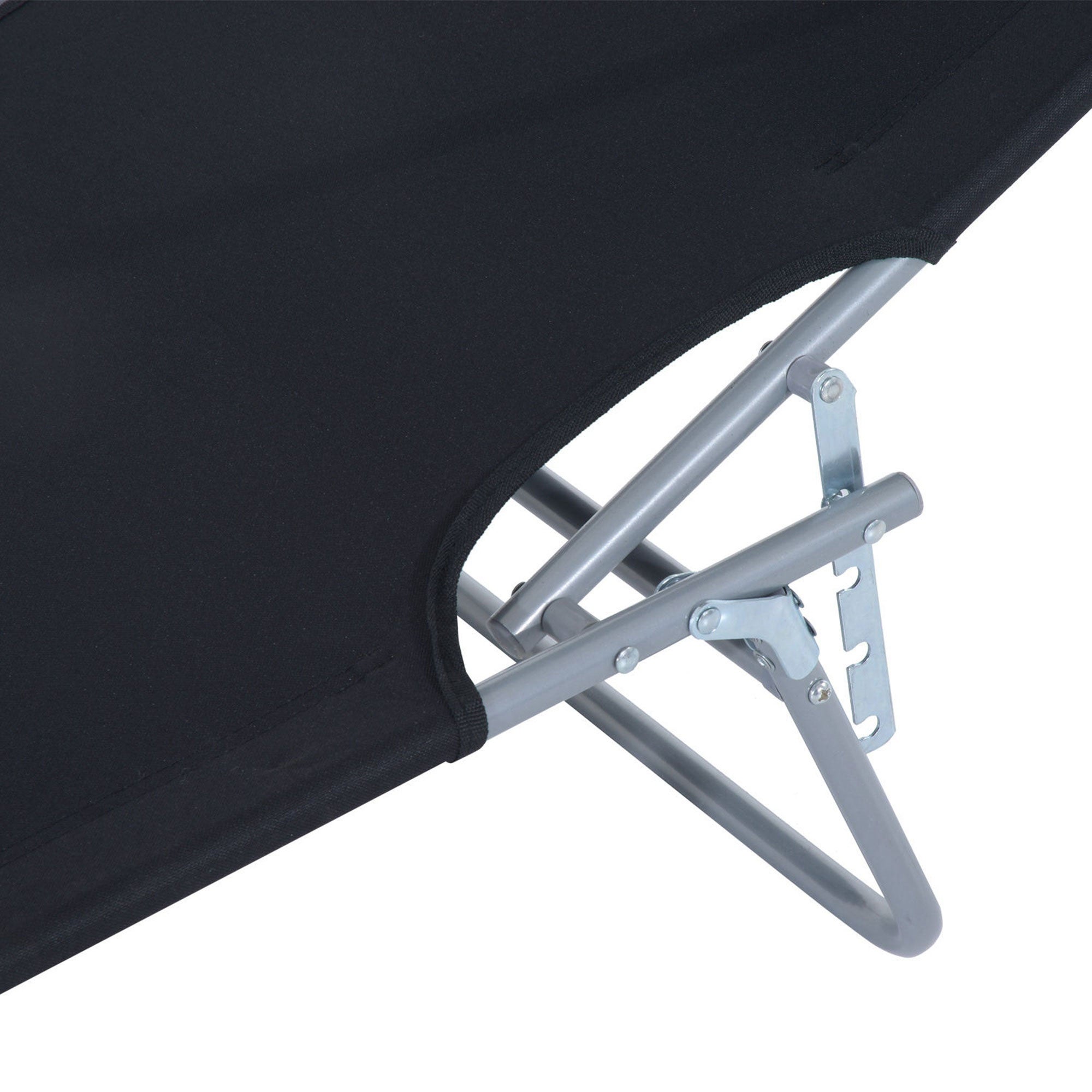 Transat de jardin pliable avec pare-soleil, idéal pour la terrasse et le balcon，dimensions 187x58x36 cm, couleur noir - 8
