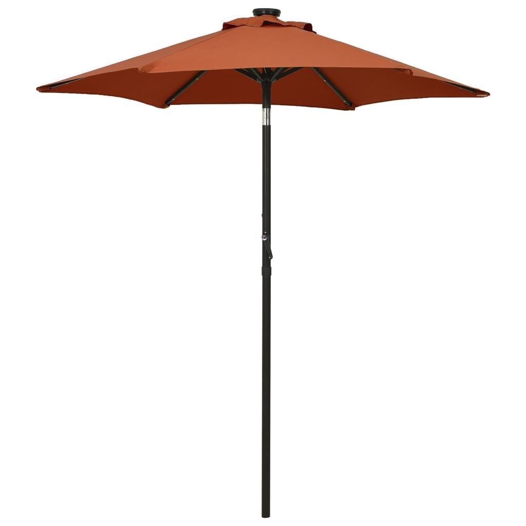 VidaXL Ombrellone Con Luci LED 200x211 Cm - Alluminio Antracite Inclinabile Con Manovella - 2