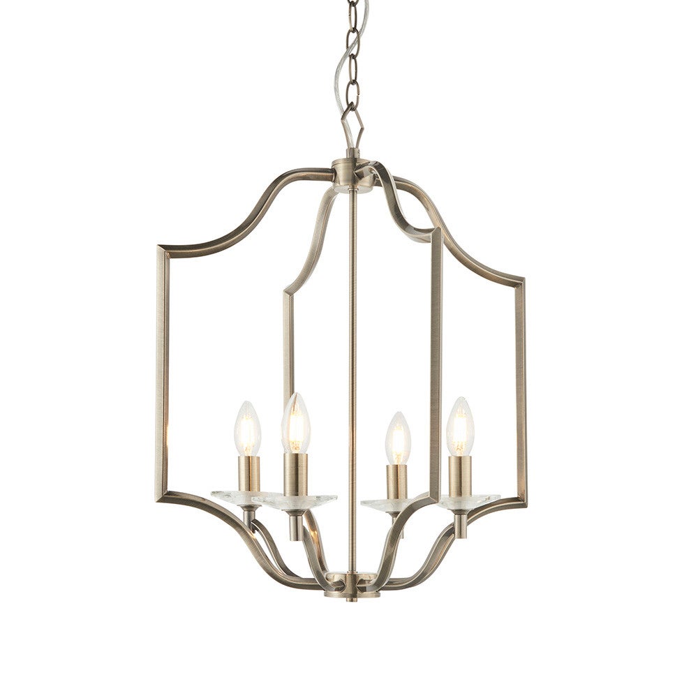 Lampa wisząca LAINEY antyczna mosiężna 4xE14x15W metal wym:100x48x48cm IP20 Endon