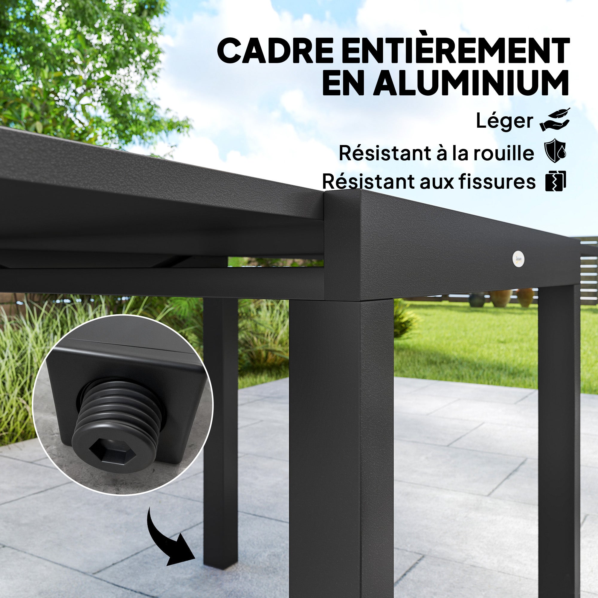 Ensemble de salle à manger extérieur aluminium Outsunny - 7