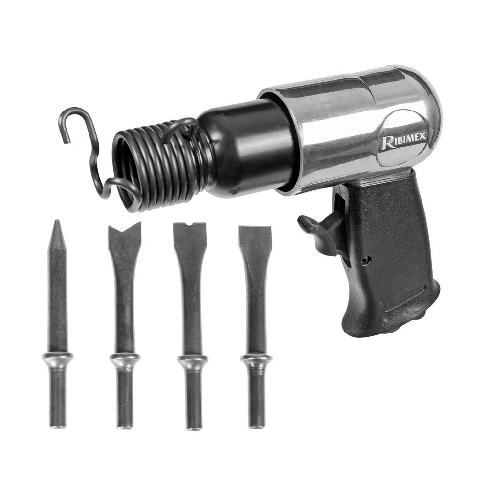 Marteau burineur pneumatique avec 4 burins pour compresseur | Leroy Merlin