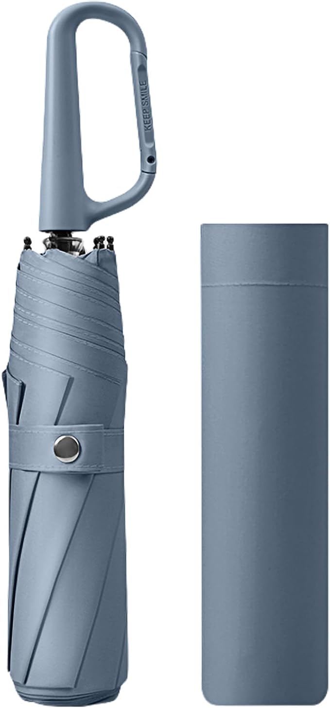 Mini Parapluie De Poche Ultra Compact Avec Poignée Télescopique Cachée – Pliant Voyage, Anti-UV 99%, Imperméable, 6 Baleines Acier, Idéal Hommes Femmes Enfants