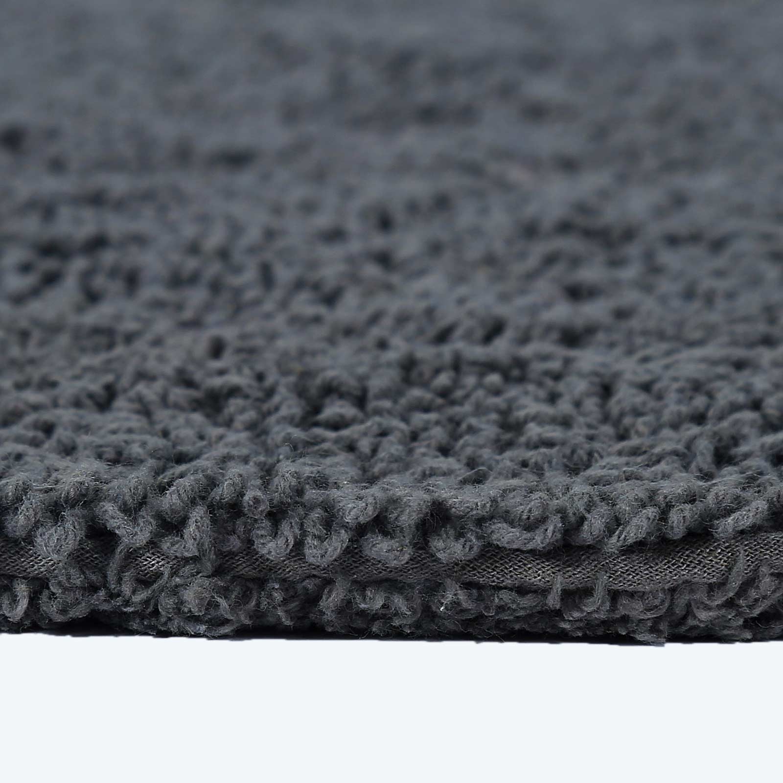 Tapete de banho redondo de algodão Homescapes, 80 cm - Cinzento - 4