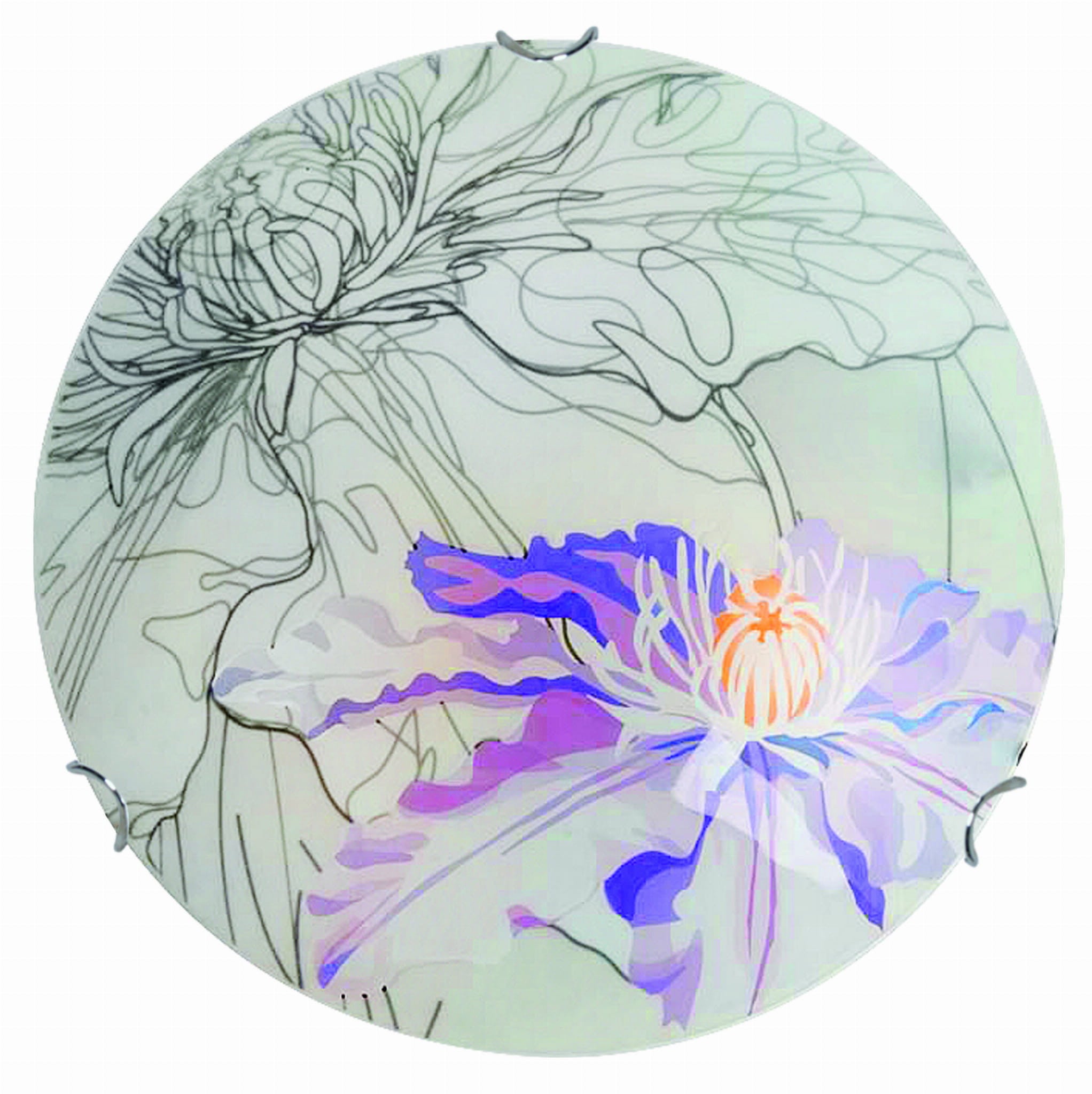 Plafon Spring okrągły chromowany fioletowy 2xE27x20W wym: 10 x 40 cm IP20 szkło Candellux