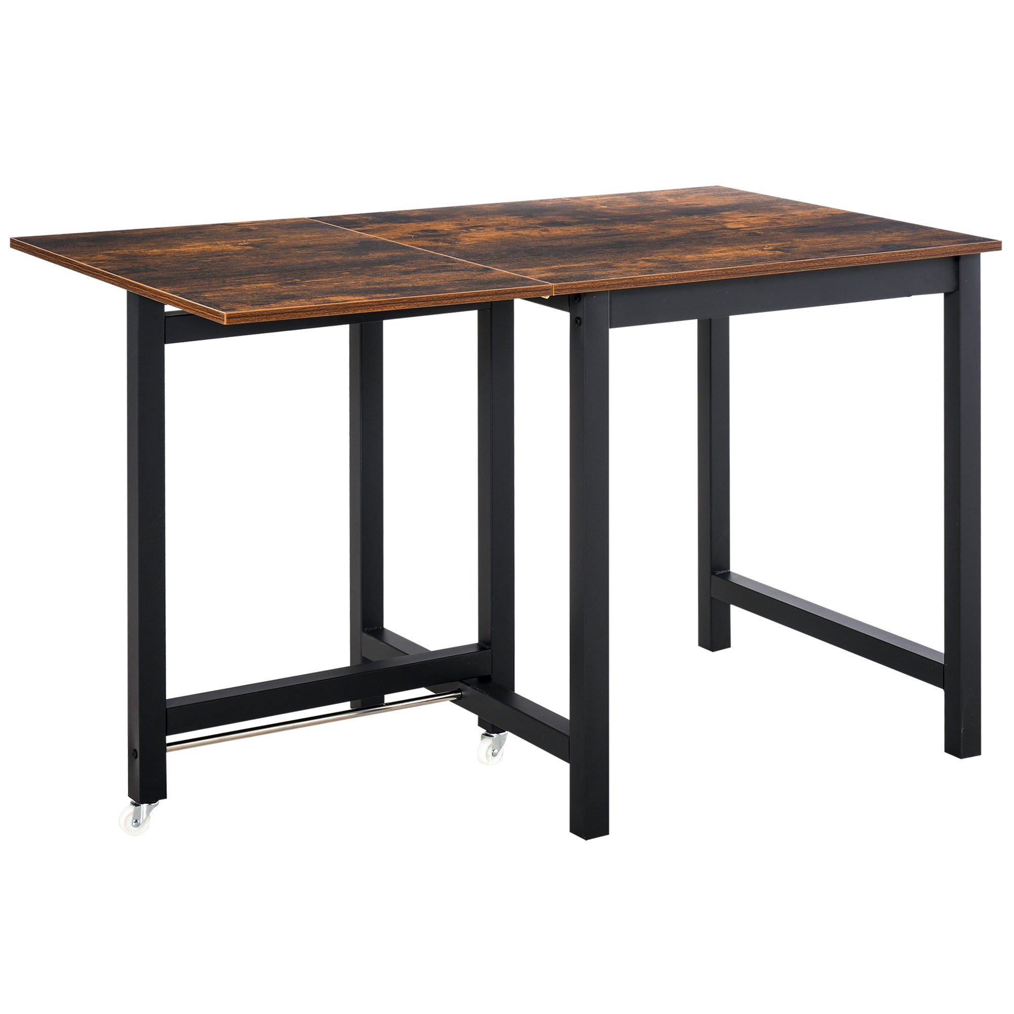 Mesa de comedor extensible,mesa de cocina plegable con ruedas,mesa plegable de metal,capacidad de carga hasta 20 kg,para cocina y comedor,118 x 70 x 7