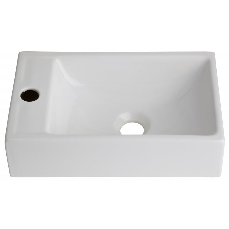 Lave mains rectangle blanc contemporain - 7