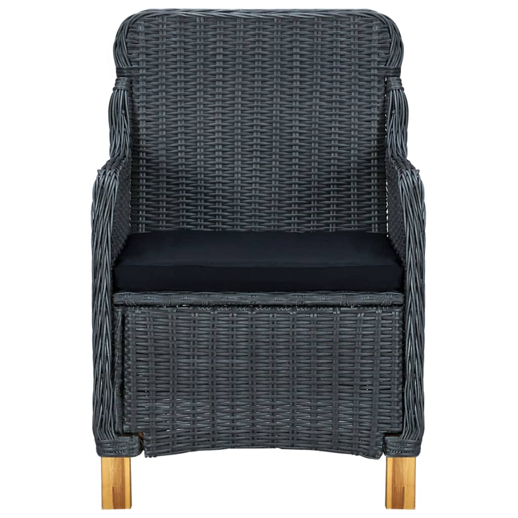 Maison Exclusive - Set Pranzo da Giardino 7 pz con Cuscini Polyrattan Grigio Scuro - 5