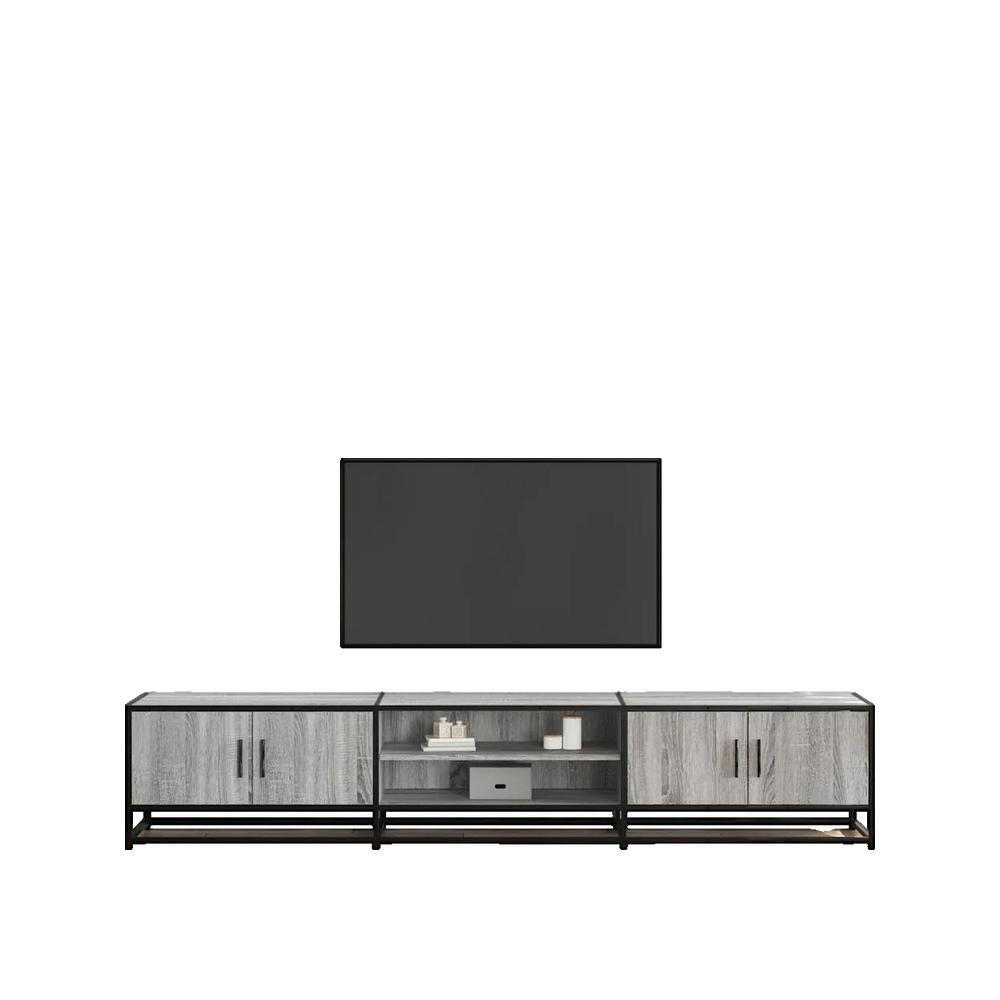 vidaXL Meuble TV sonoma gris 210x35x41 cm bois d'ingénierie - 3