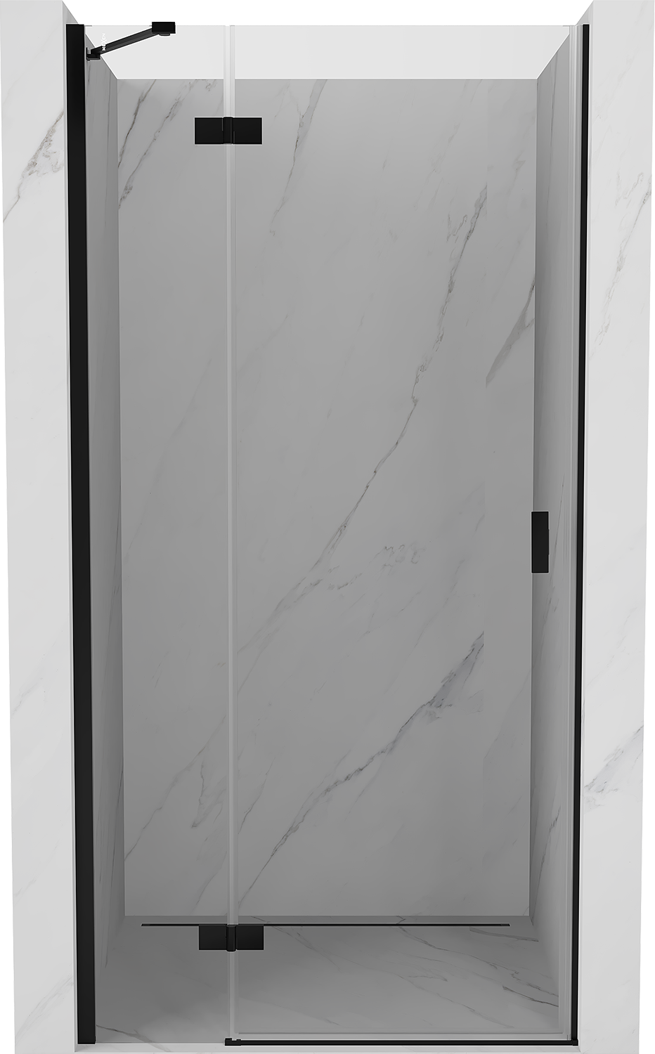 Mexen Mist-H drzwi prysznicowe uchylne lewe 100 cm, transparent, czarne - 8A5-100-000-70-00-L