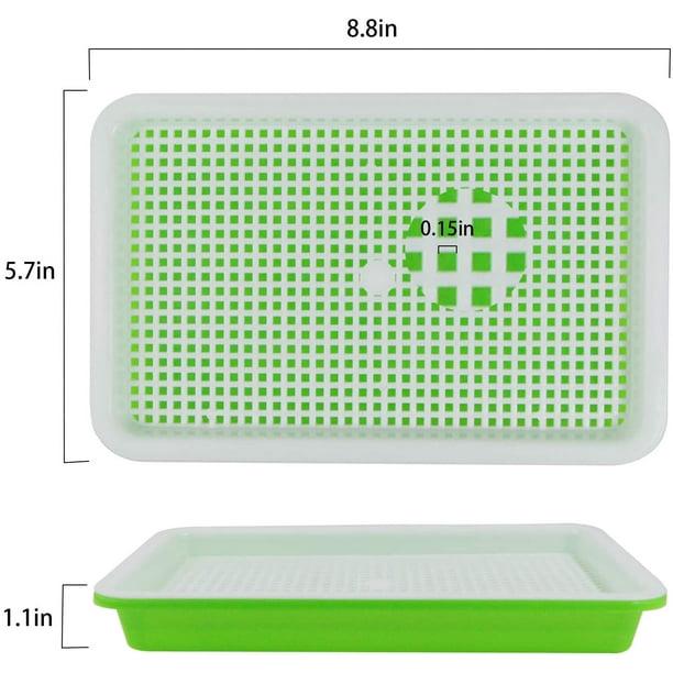 Lot de 5 plateaux de germination de graines avec trous de drainage - Plateaux de propagation de germination de graines sans BPA, kit de culture - 2