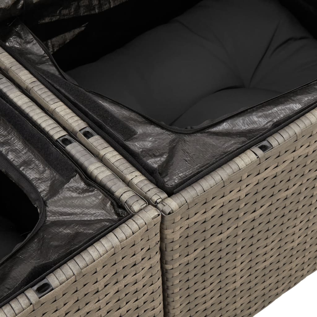 Salon bas de jardin en Rattan synthétique Gris 2 personnes - 8