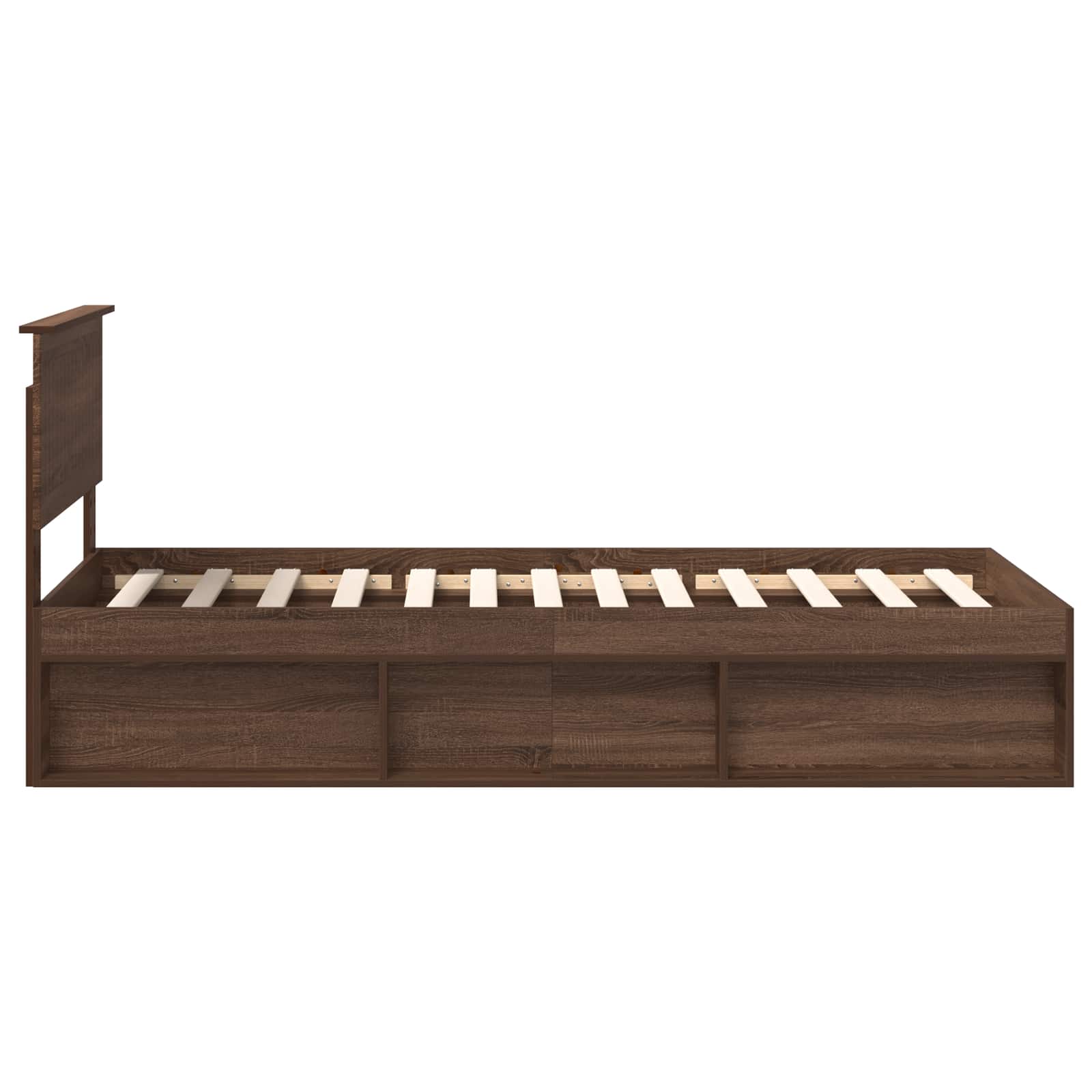 Cadre de lit avec tête de lit chêne brun 90 x 190 cm en bois massif de pin - 8