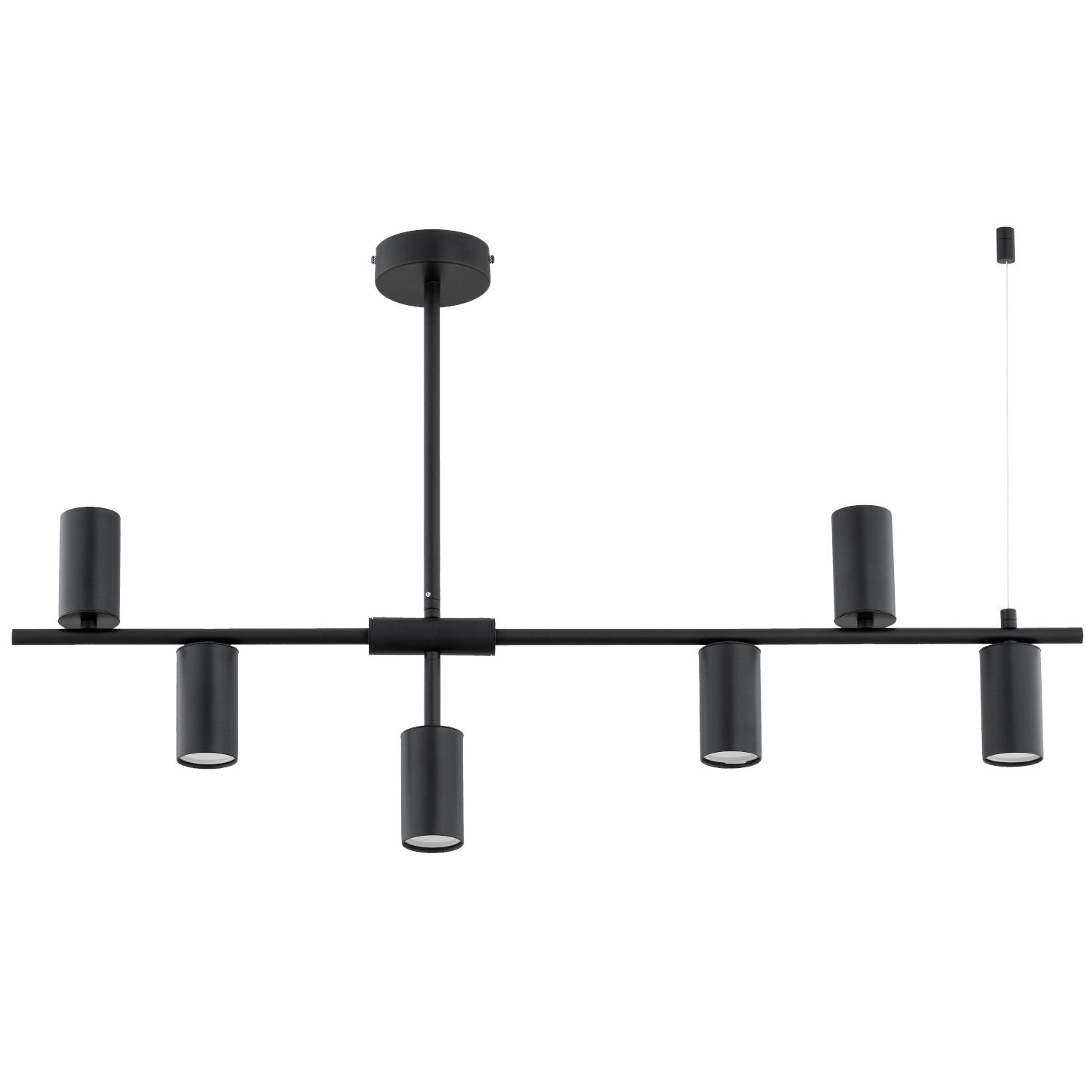 Lampa wisząca Saur czarna 6xGU10x10W nowoczesna wym: 54 x 91 x 10 cm metal Alfa
