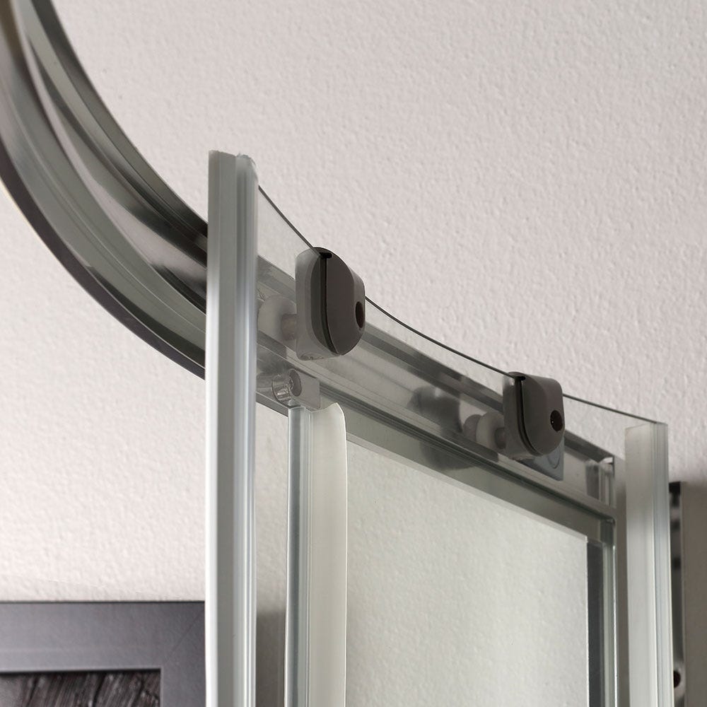 Box doccia stondato 80x80 cm cristallo 4mm trasparente semicircolare | Luna - 7