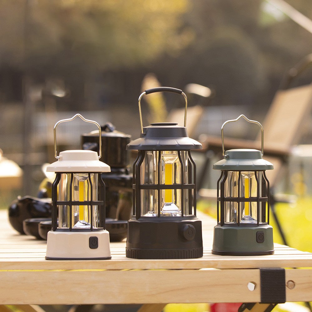 Lampe de camping, lampe d'ambiance, lampe de camping, lampe portable extérieure, chargement Type-C, 300 lumens - 84*138mm - 2