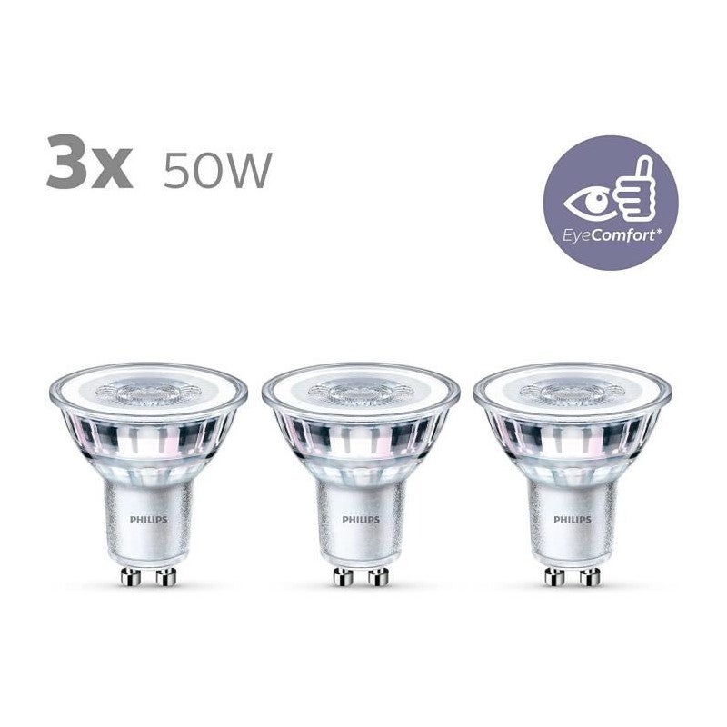 Philips, pack de 3 ampoules GU10 LED 50W, blanc chaud - 2