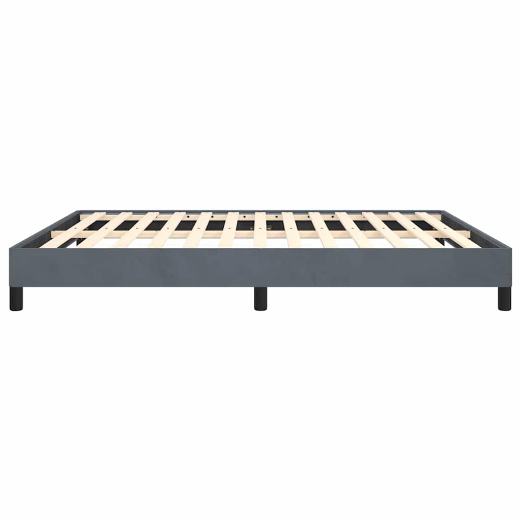 Cadre de lit gris foncé 193 x 203 cm en velours - 7