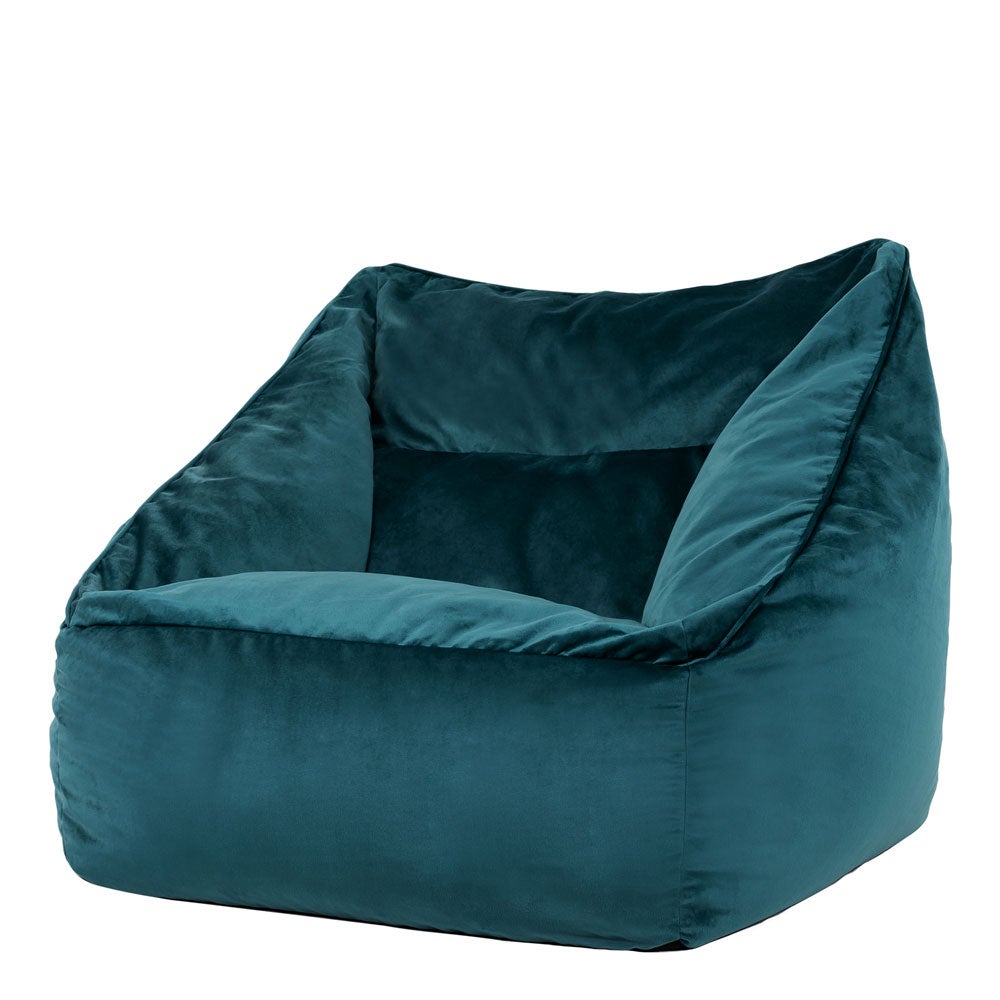 Fauteuil Edward Velours Bleu canard pieds doré