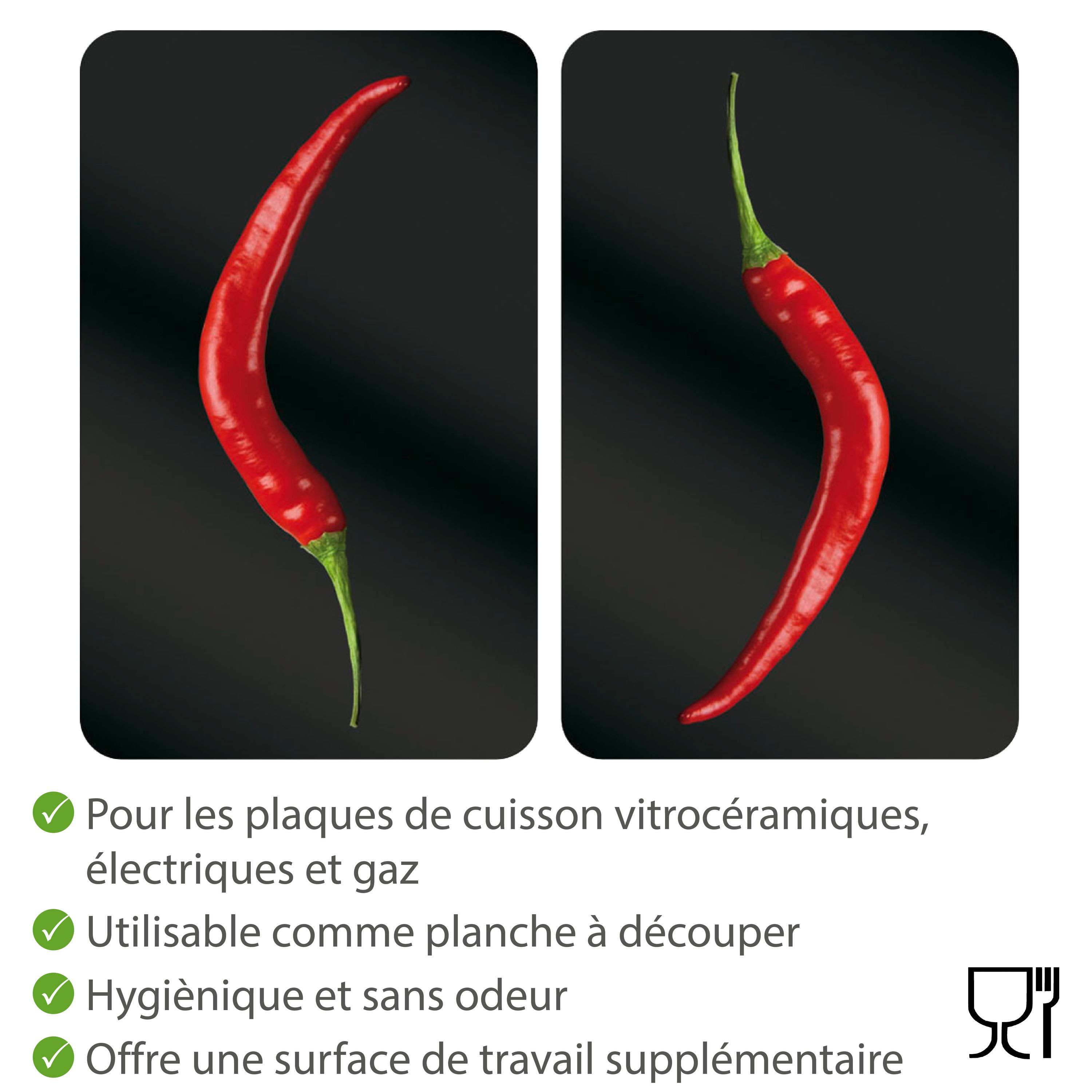 Protection Plaque De Cuisson en Verre x2 Pepperoni Duo - 4