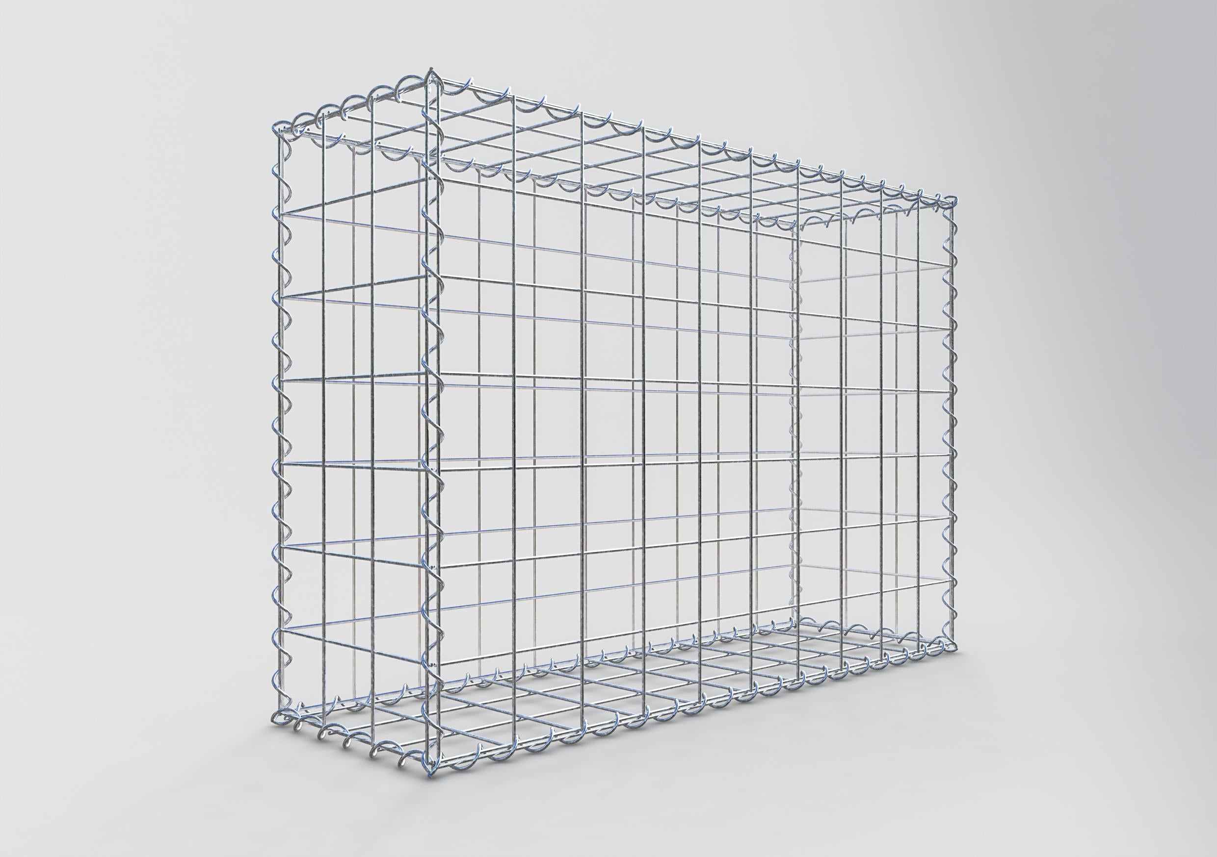 Gabiona - Gavión de acero galvanizado 100x70x30cm (LxAxP), malla 10 x 10cm, Espiral, jaula metálica para muro o jardín - 2