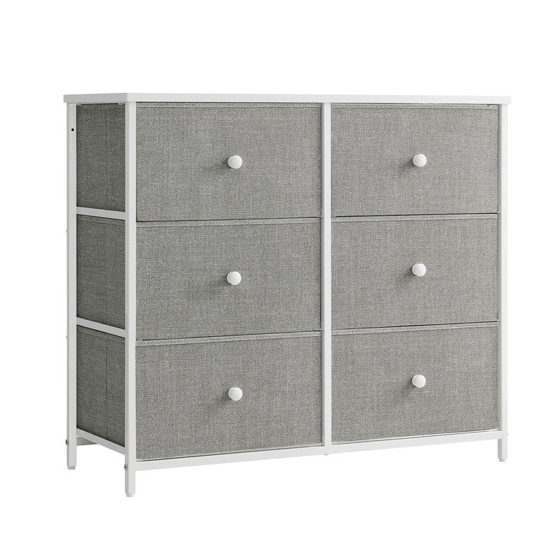 VEVOR Commode En Tissu 10 Tiroirs Meuble Rangement Acier Robuste - Blanc Pour Chambre Et Couloir