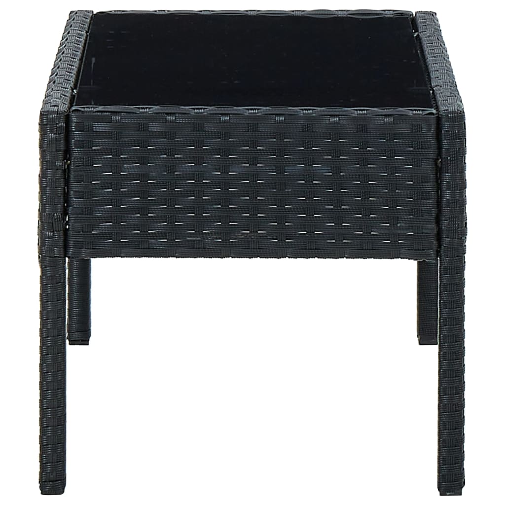 Maison Exclusive - Tavolo da Giardino Nero 75x40x37 cm in Polyrattan - 3